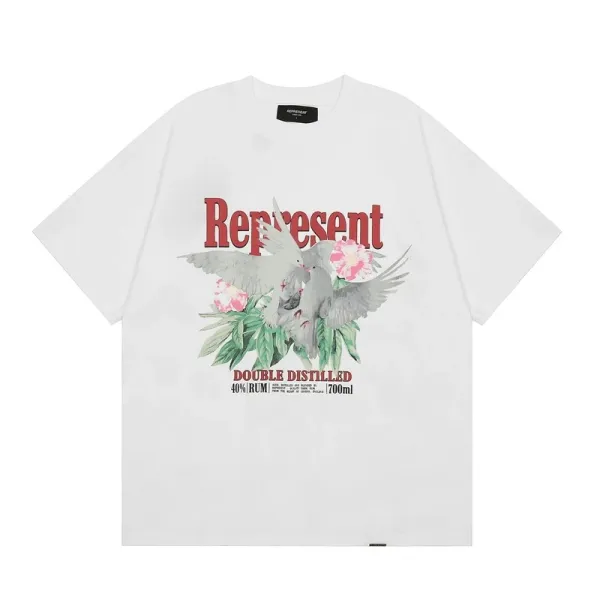 Represent Dove Floral Print Oversized White T-Shirt - 1