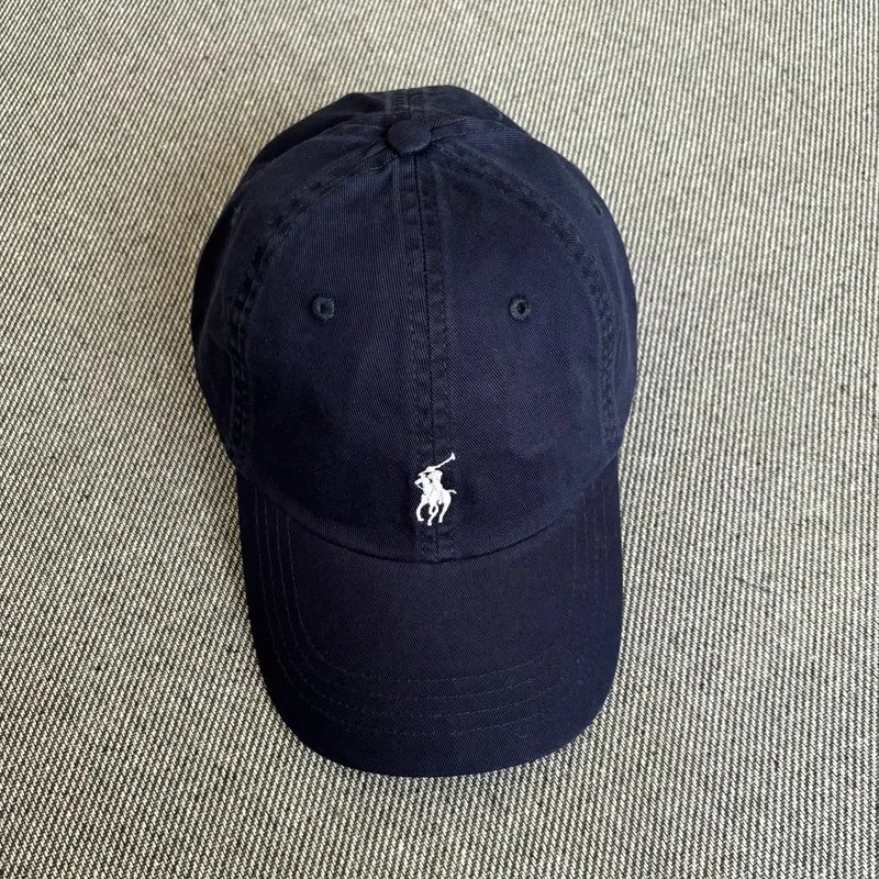 Polo Ralph Lauren Hats Embroidered Pony Baseball Cap — Navy blue with a white label