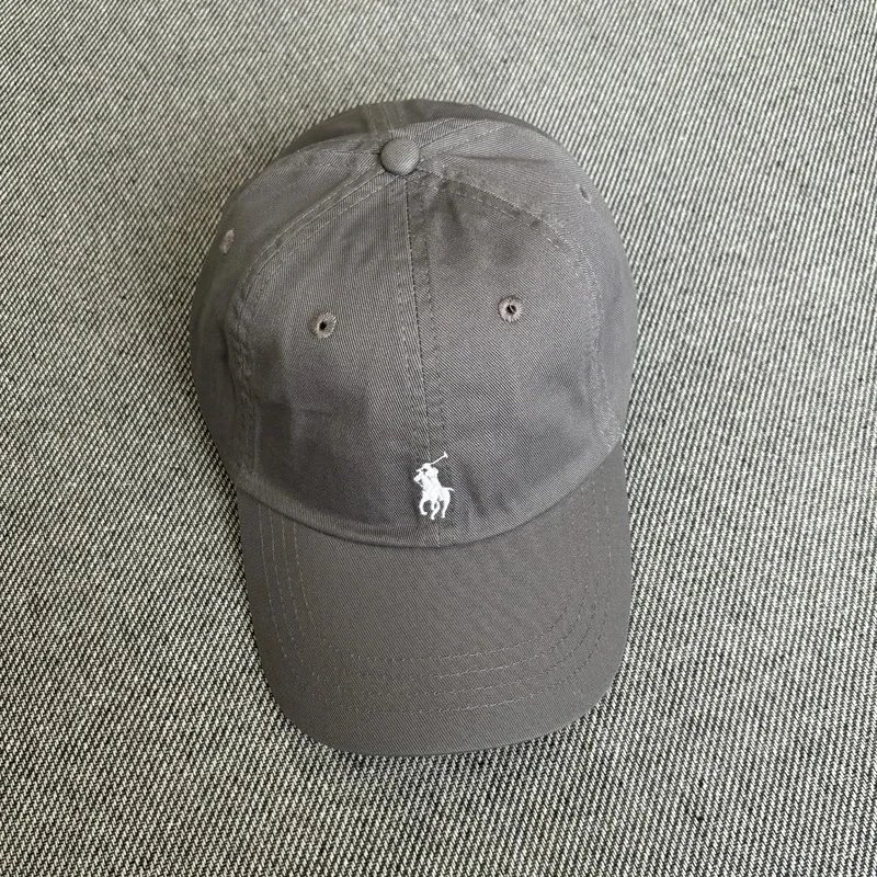 Polo Ralph Lauren Hats Embroidered Pony Baseball Cap — Light gray white label