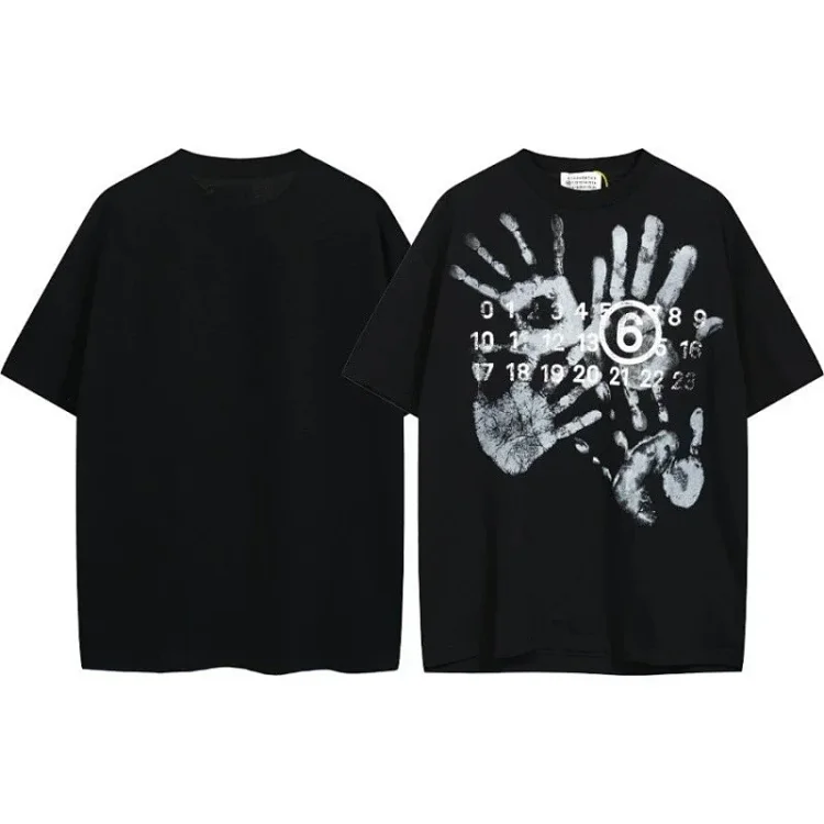 Summer loose letters MM6 embroidered label printing same style for men and women couples(pic13) Summer loose letters MM6 embroidered label printing same style for men and women couples