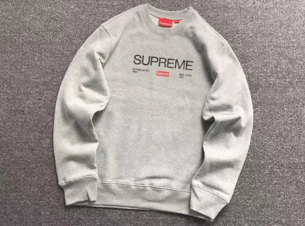 Supreme Established 1994 Box Logo Crewneck Sweatshirt Gray - 1
