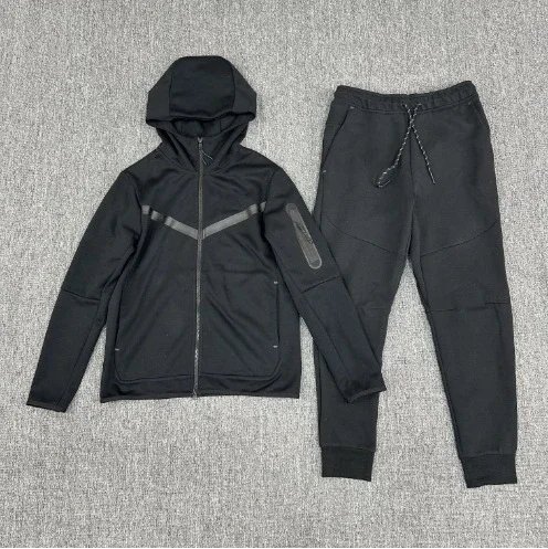 Cross-border hooded zipper shirt suit for men spring and autumn new sportswear casual jacket footwear sweatpants two-piece set