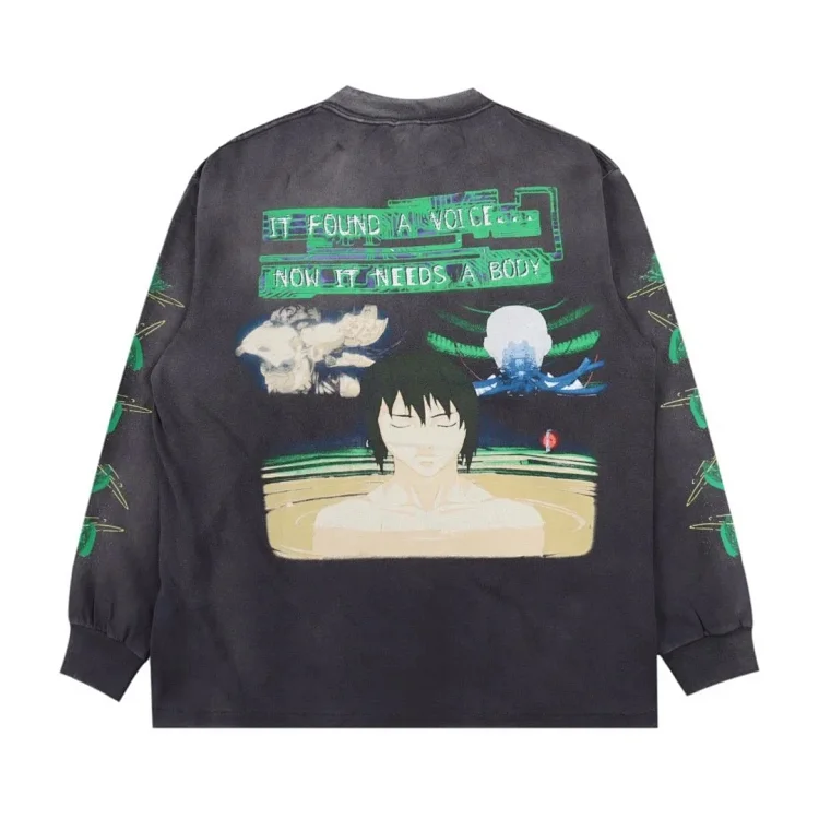 Suzi bathing printed long-sleeved T-shirt(pic9) Suzi bathing printed long-sleeved T-shirt
