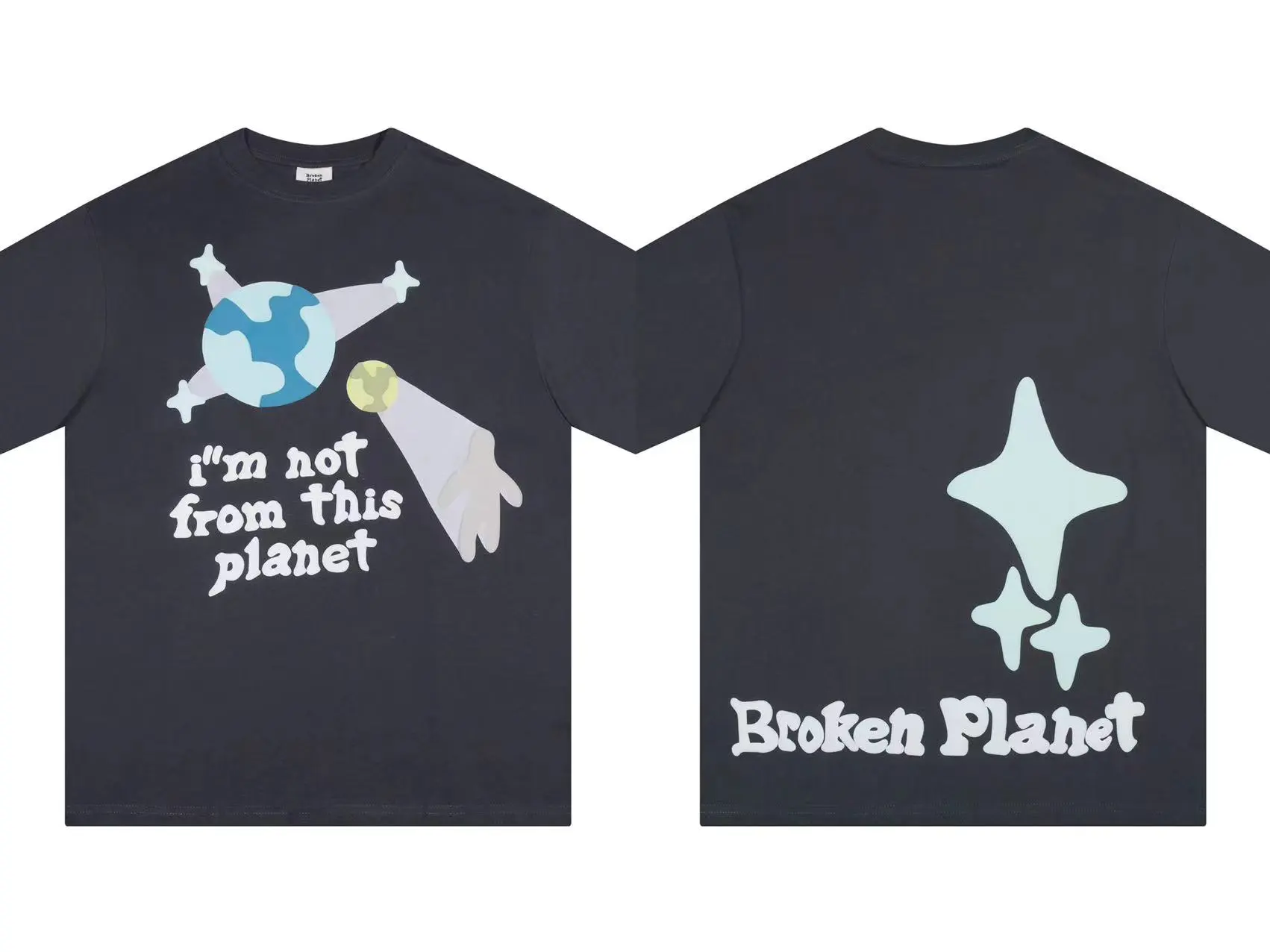 BROKEN PLANET Broken Planet American trendy brand foam couple short-sleeved loose men's and women's versatile T-shirt cross-border