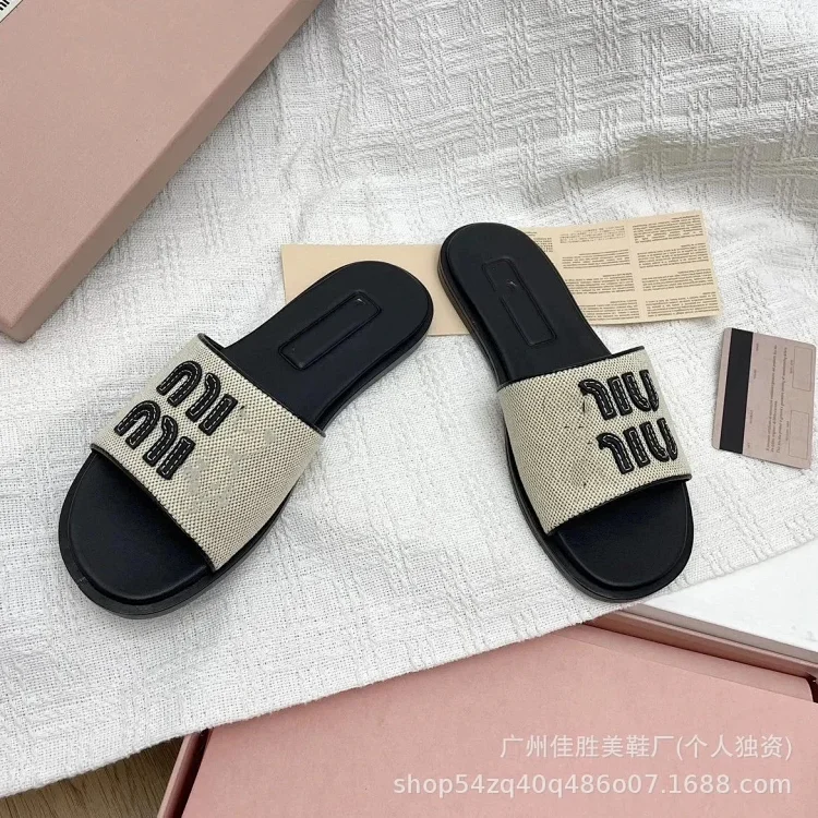 Miujia flat slippers womens French flat woven slippers(pic3) Miujia flat slippers women's French flat woven slippers