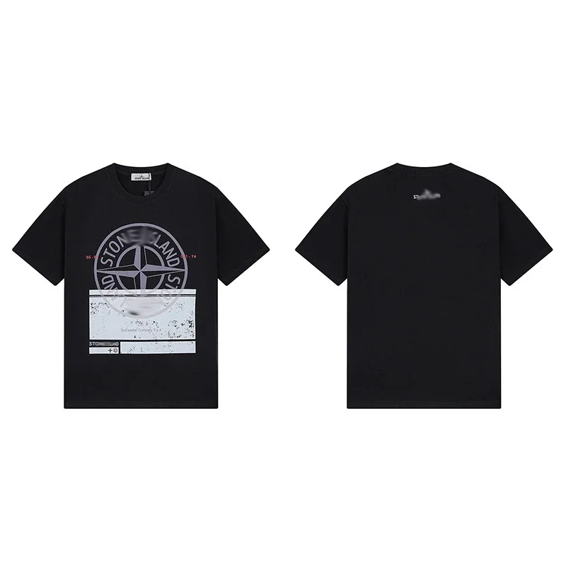 Shitongdao casual short-sleeved T-shirt printed loose round neck same style for men and women