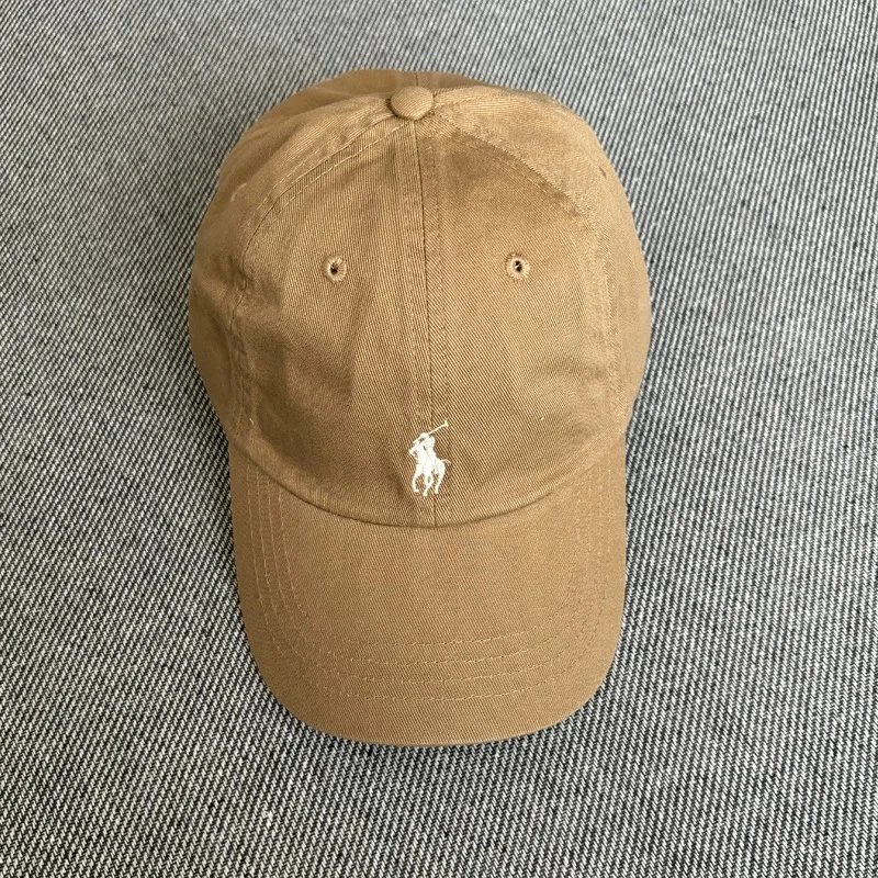Polo Ralph Lauren Hats Embroidered Pony Baseball Cap — Dark khaki white label