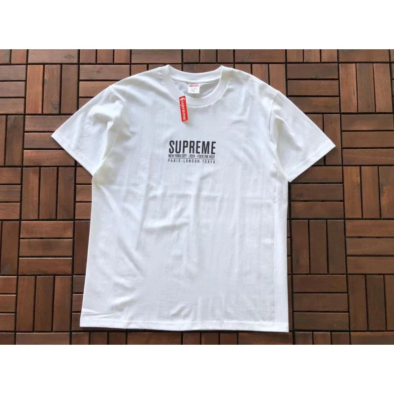 SUP letter print BOX high version short-sleeved T-shirt for men and women