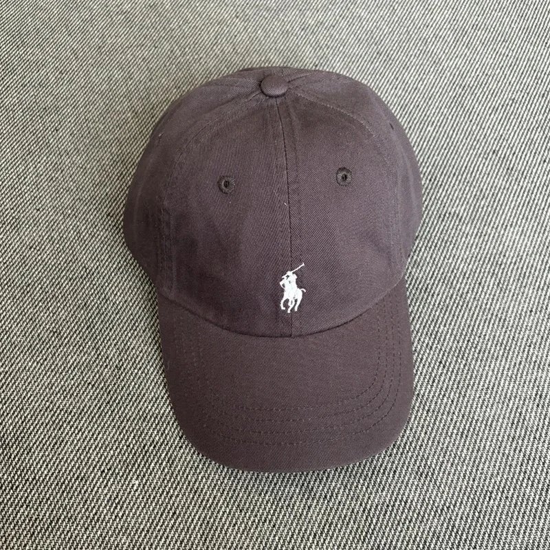 Polo Ralph Lauren Hats Embroidered Pony Baseball Cap — Dark gray white label
