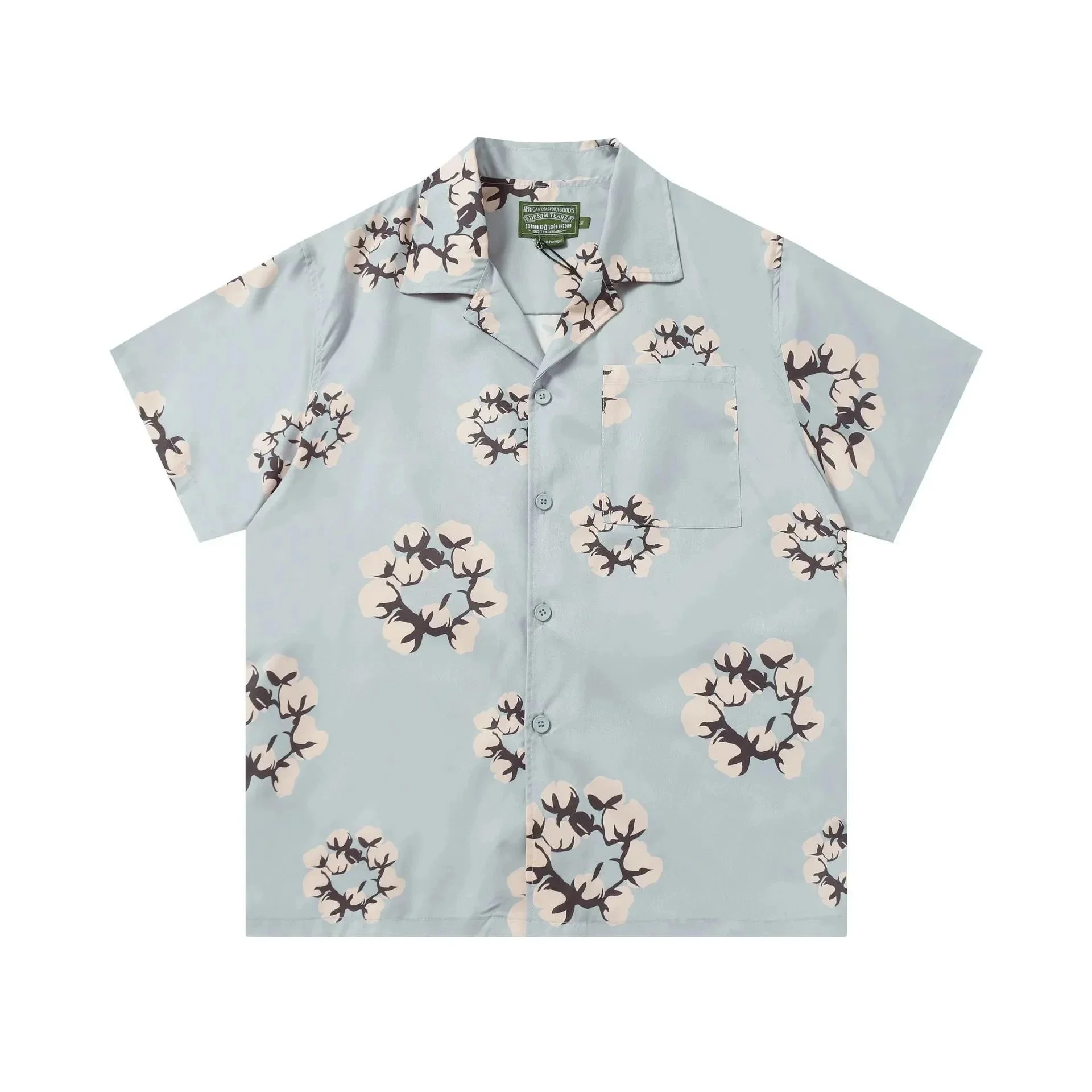 D.T kapok all-over printed short-sleeved loose T-shirt men's and women's shorts suit