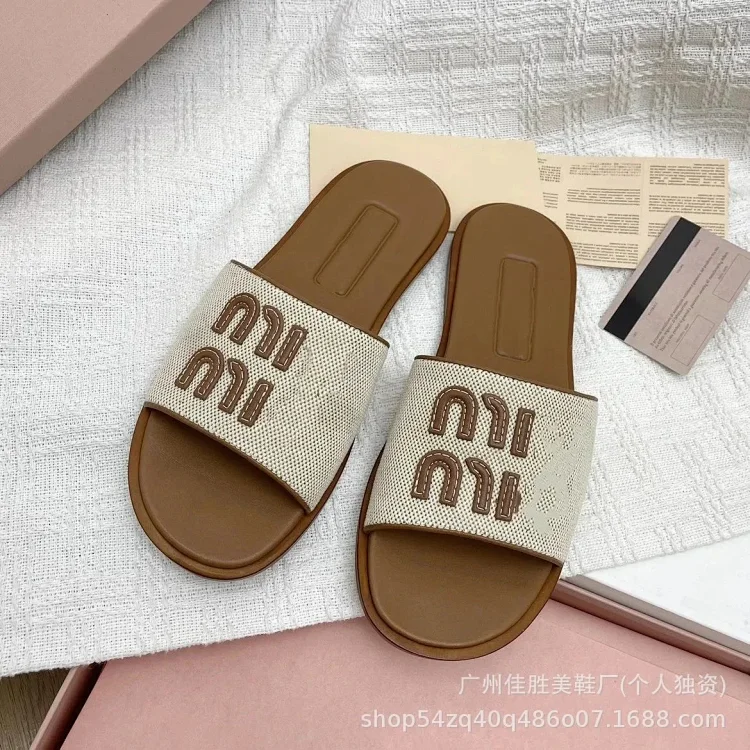 Miujia flat slippers womens French flat woven slippers(pic2) Miujia flat slippers women's French flat woven slippers
