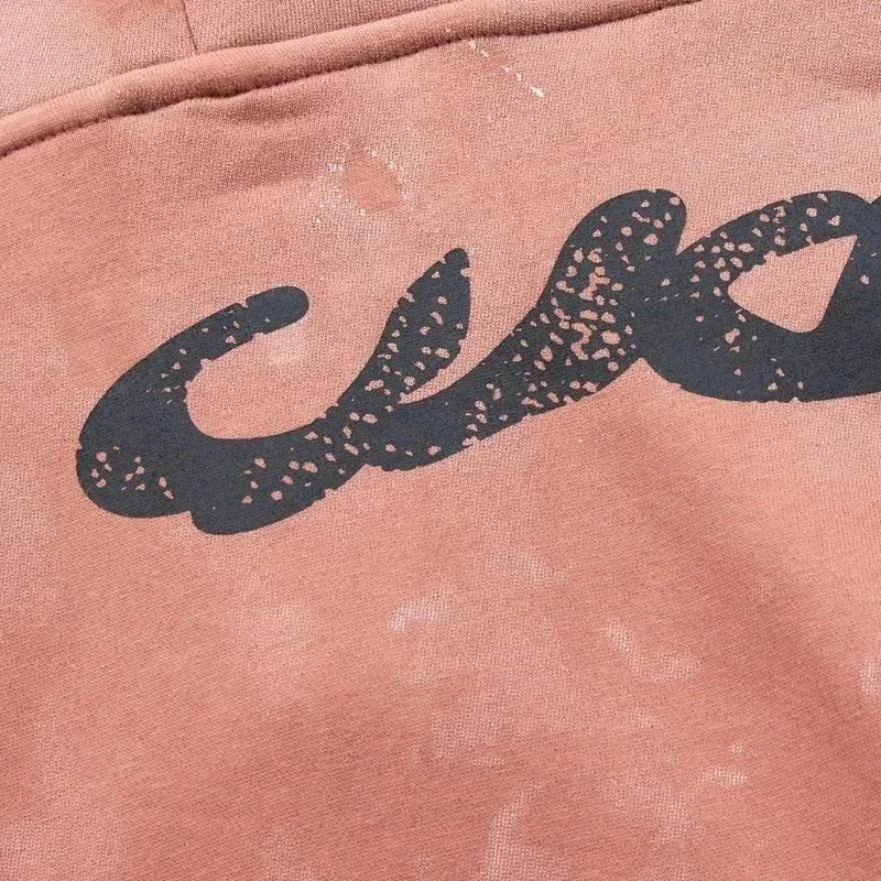 Velvet zipper sweatshirt, INS super hot, trendy, high street, retro, distressed, mud-dyed niche, Travis Scott tour commemorative autumn and winter pure cotton fleece cardigan, zipper hooded