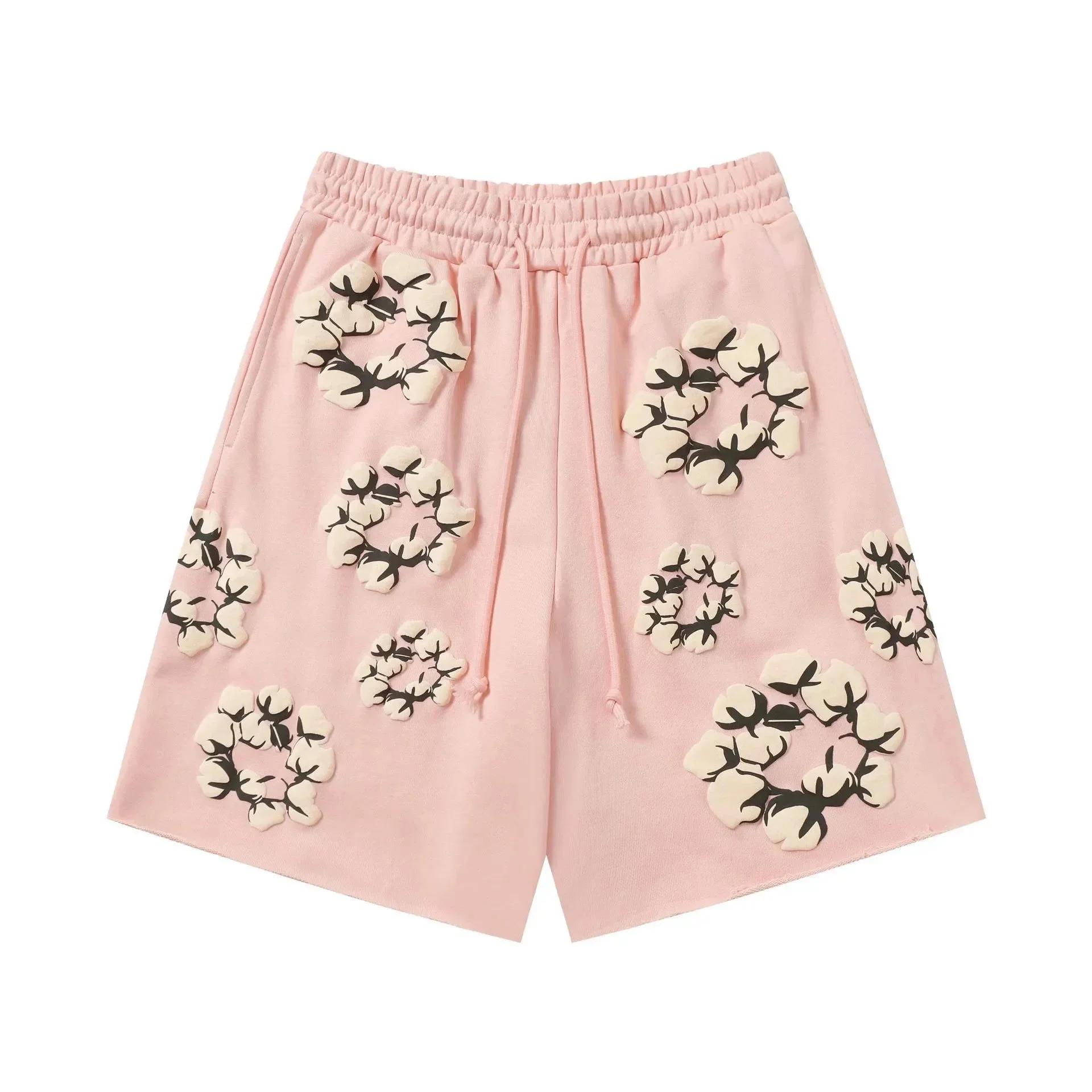 D.T kapok all-over printed short-sleeved loose T-shirt men's and women's shorts suit