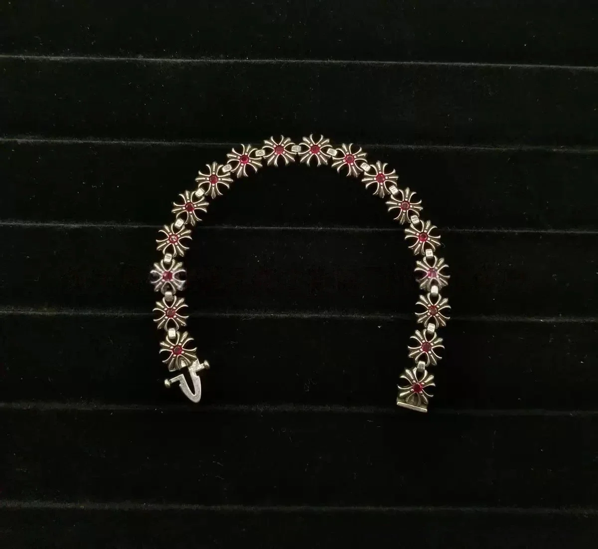 CH retro cross diamond bracelet for men and women, trendy couple style