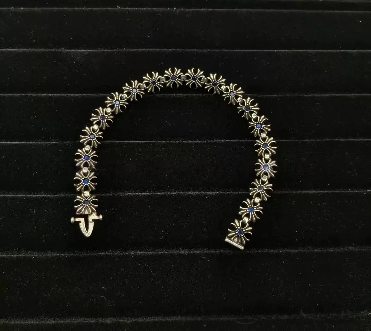 CH retro cross diamond bracelet for men and women, trendy couple style