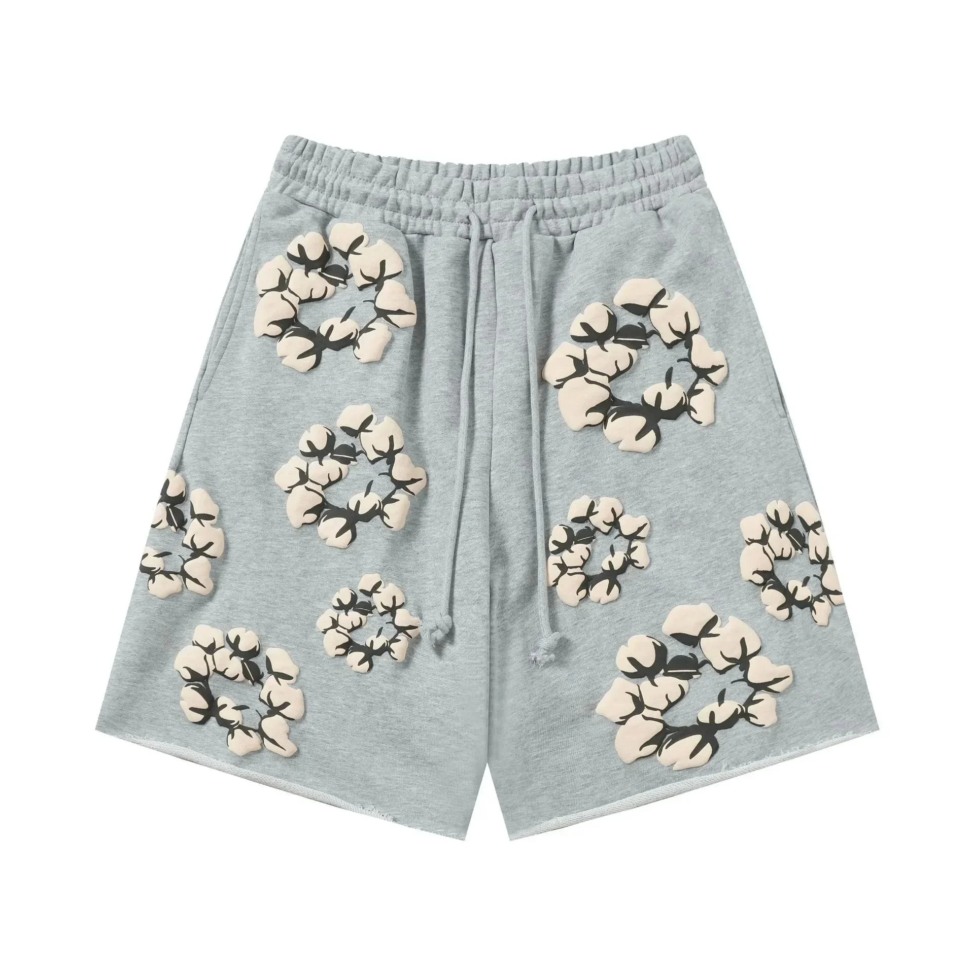 D.T kapok all-over printed short-sleeved loose T-shirt men's and women's shorts suit product image