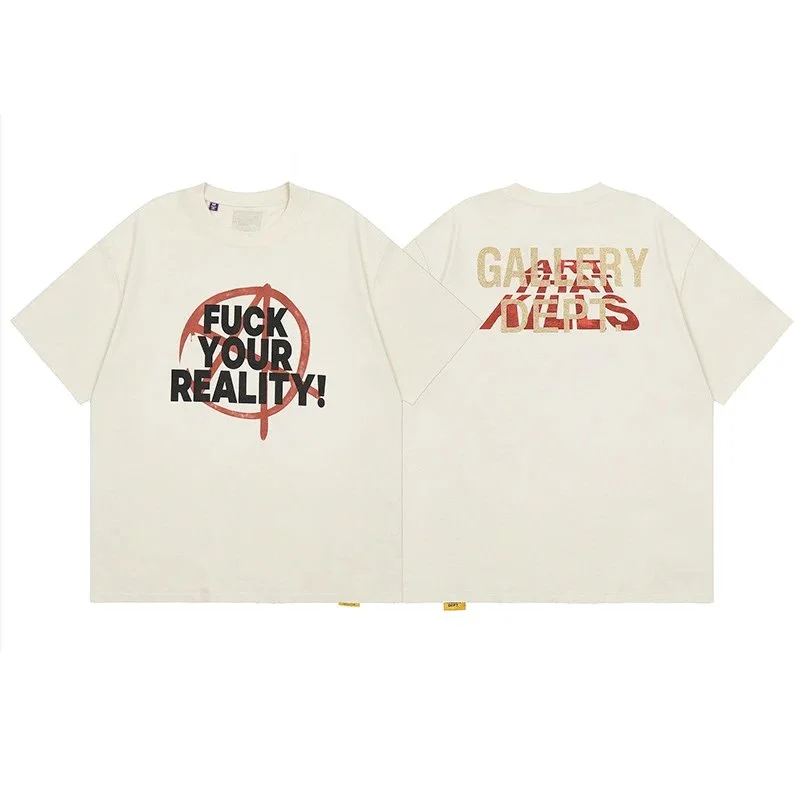 Gallery dept American fashion brand short-sleeved Vintage summer loose retro washed old high street T-shirt for men
