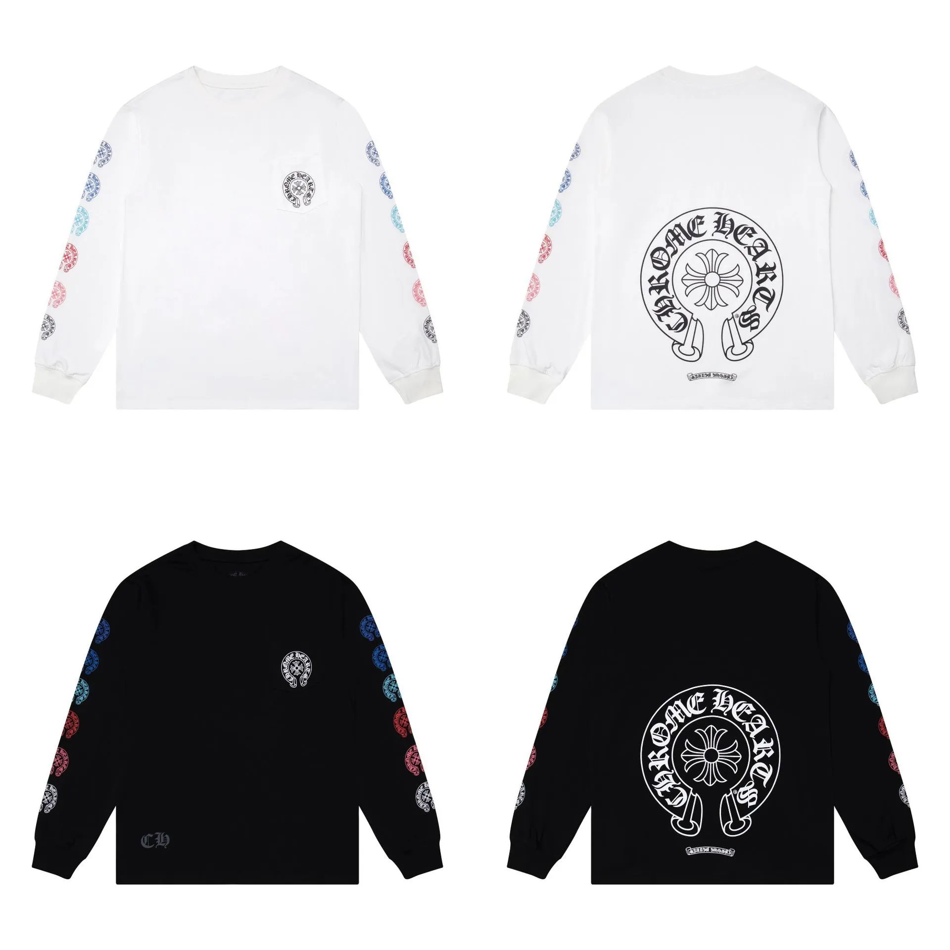 Chrome Hearts Long Sleeve Tee Multicolor Streetwear Tops - 22