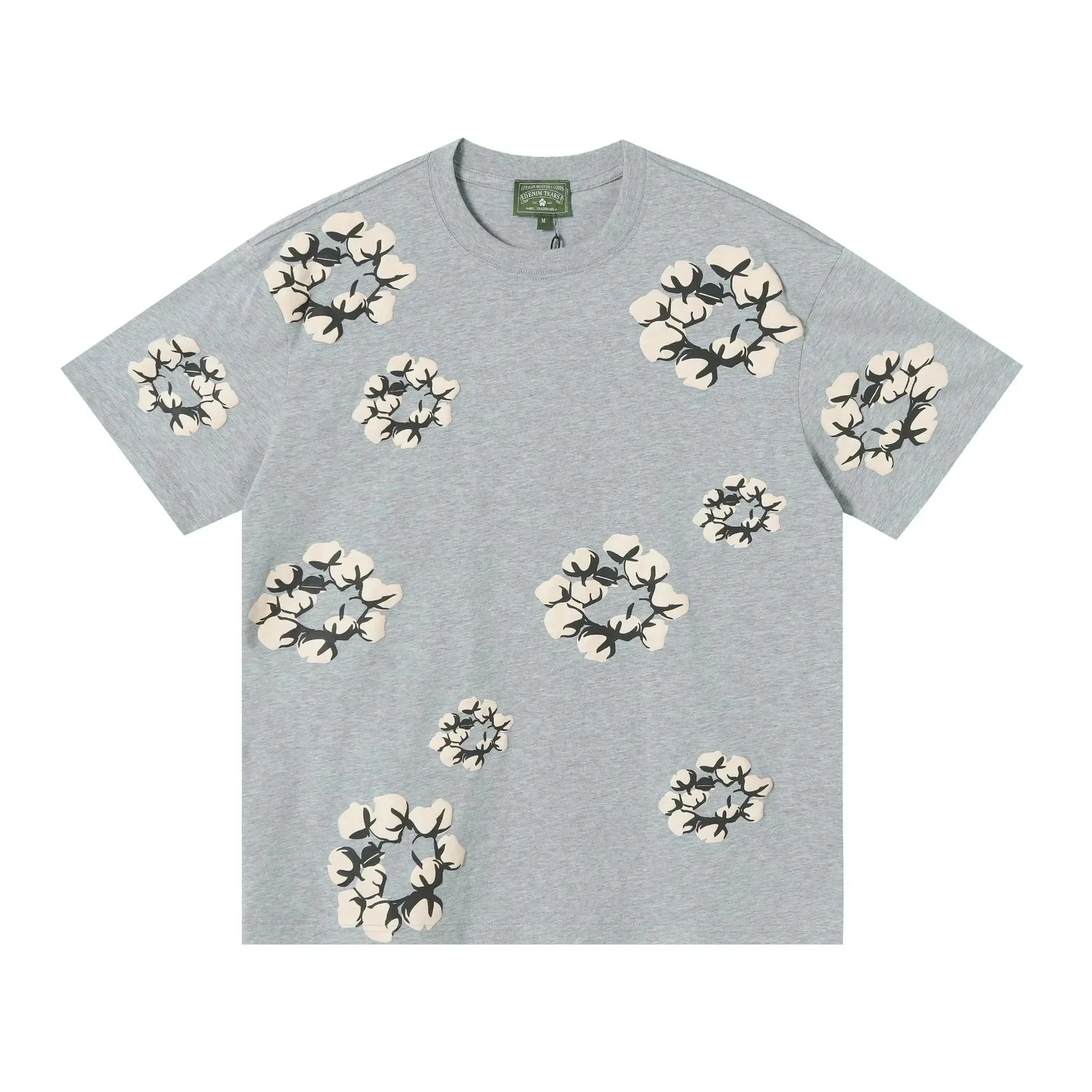 D.T kapok all-over printed short-sleeved loose T-shirt men's and women's shorts suit product image