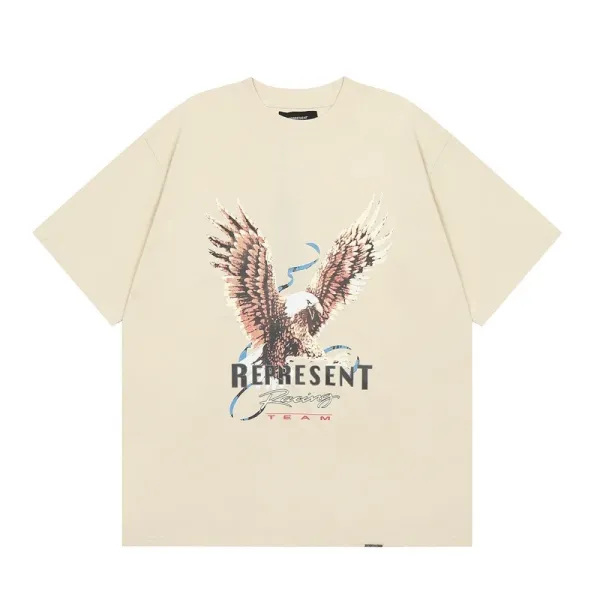 Represent Racing Team Eagle Graphic Beige T-Shirt - 1