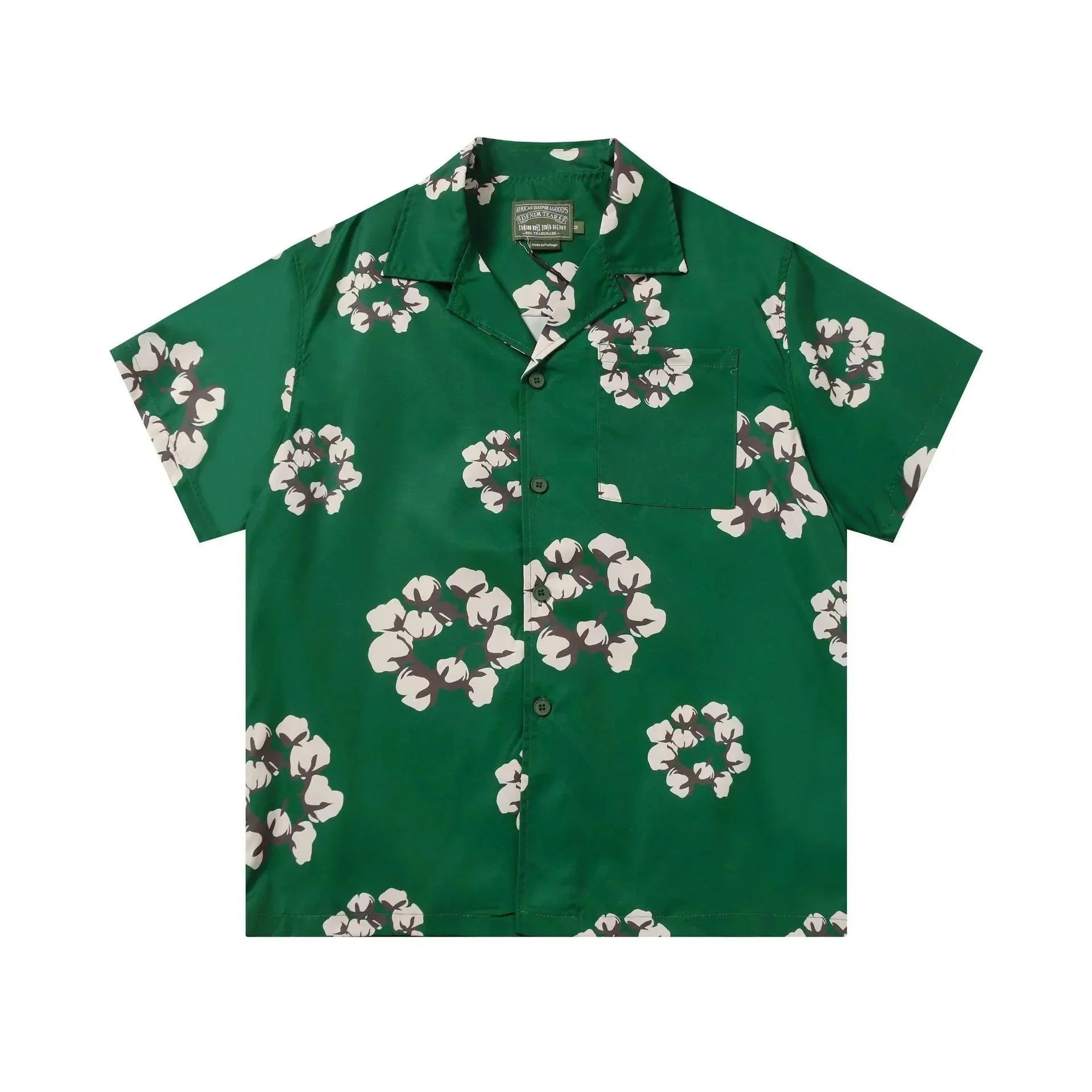 D.T kapok all-over printed short-sleeved loose T-shirt men's and women's shorts suit