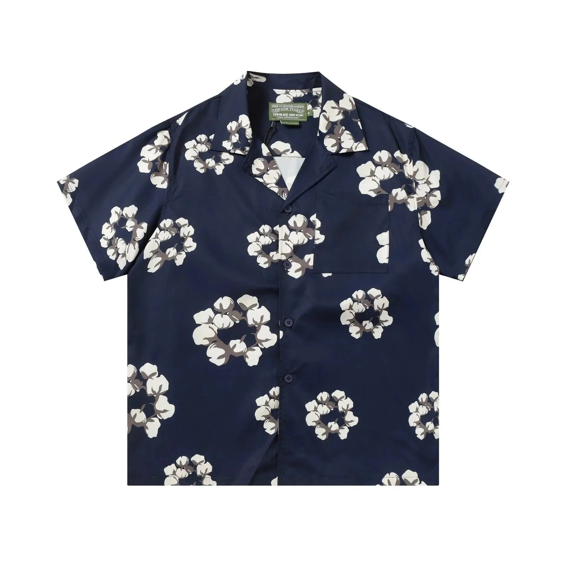 D.T kapok all-over printed short-sleeved loose T-shirt men's and women's shorts suit