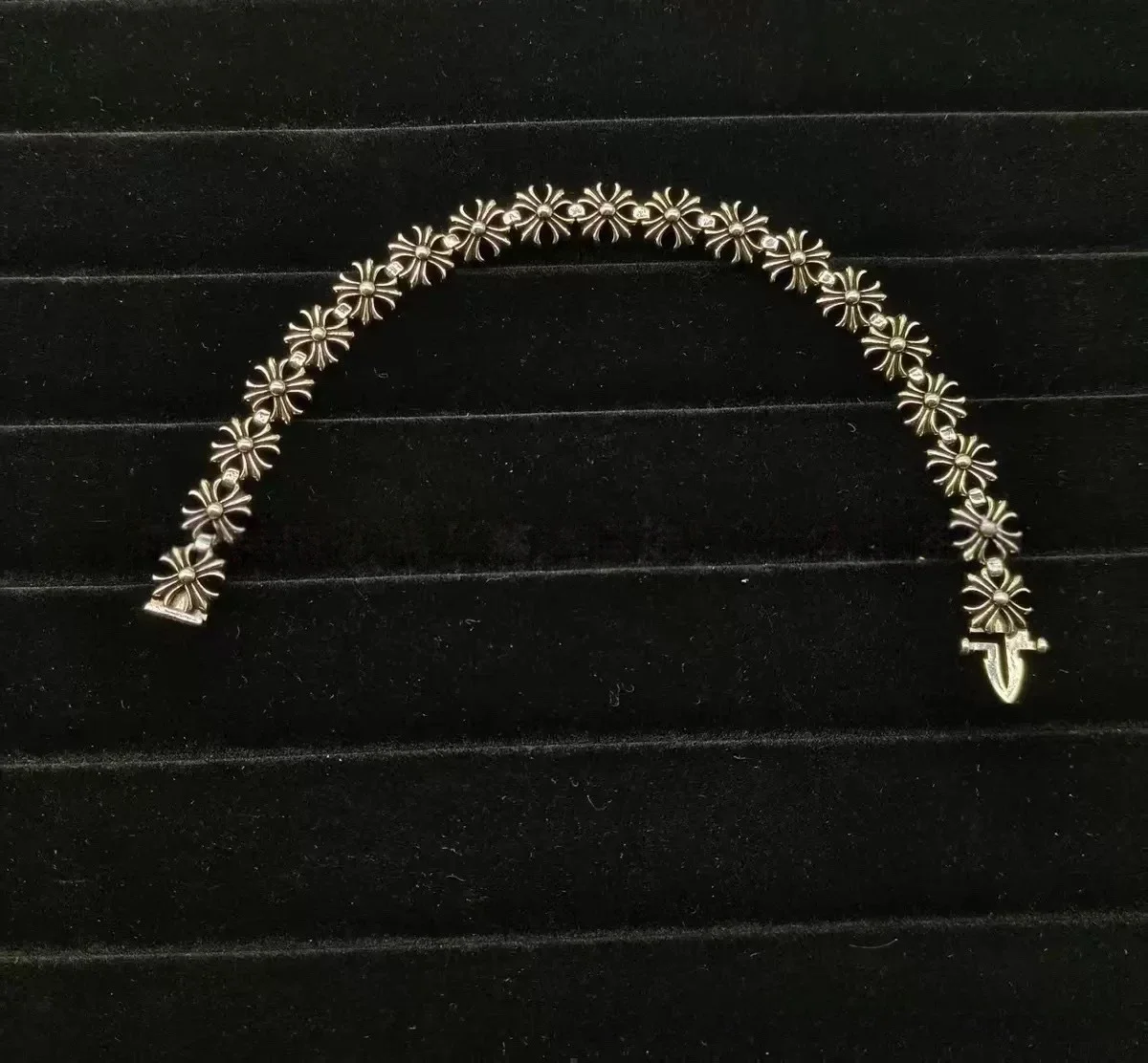 CH retro cross diamond bracelet for men and women, trendy couple style
