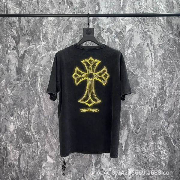 Chrome Hearts Cross Logo Washed Black T-Shirt - 1