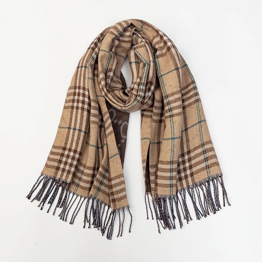 Design Classic Tartan Plaid Brown Scarf Scarves - 5