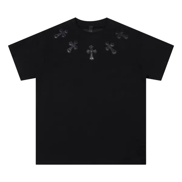Chrome Hearts Cross Embroidered Black T-Shirt - 1