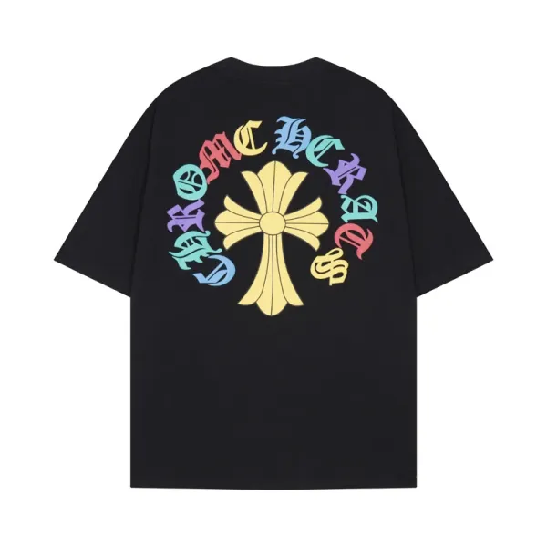 Chrome Hearts Rainbow Cross Logo Black T-Shirt - 1