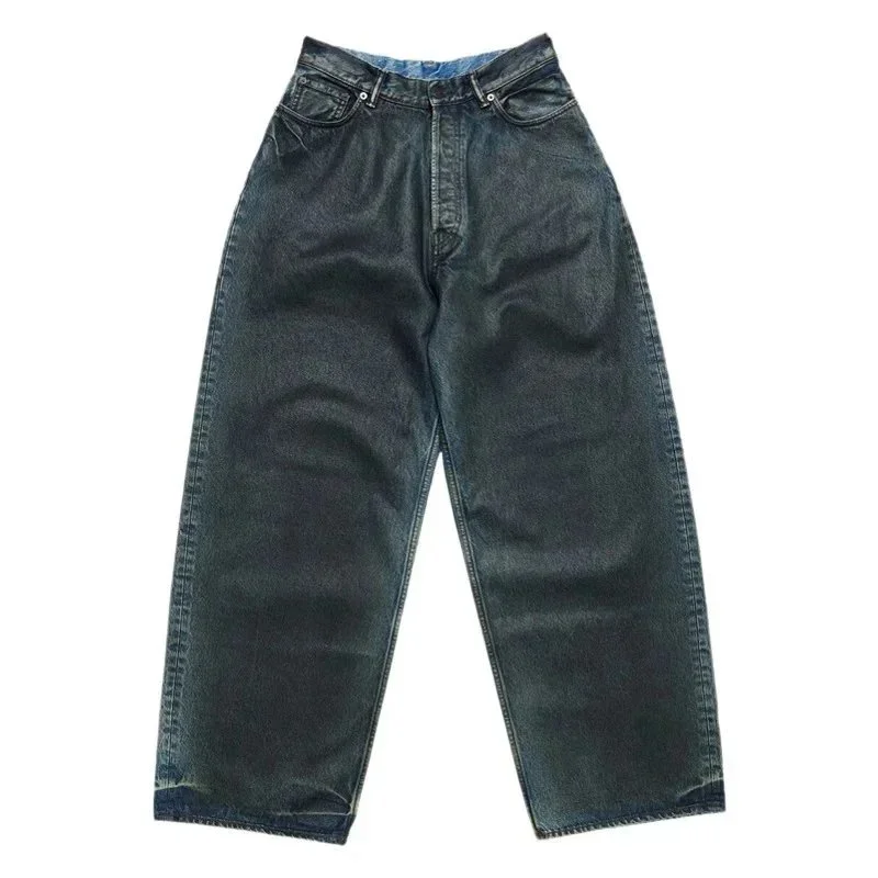 AC hand-painted splash-ink frayed washed distressed wide-leg jeans product image