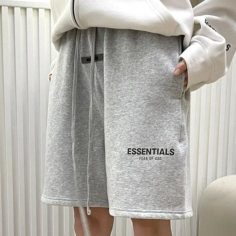 Multi-line shorts ES cotton sports shorts casual five-quarter pants street fashion loose