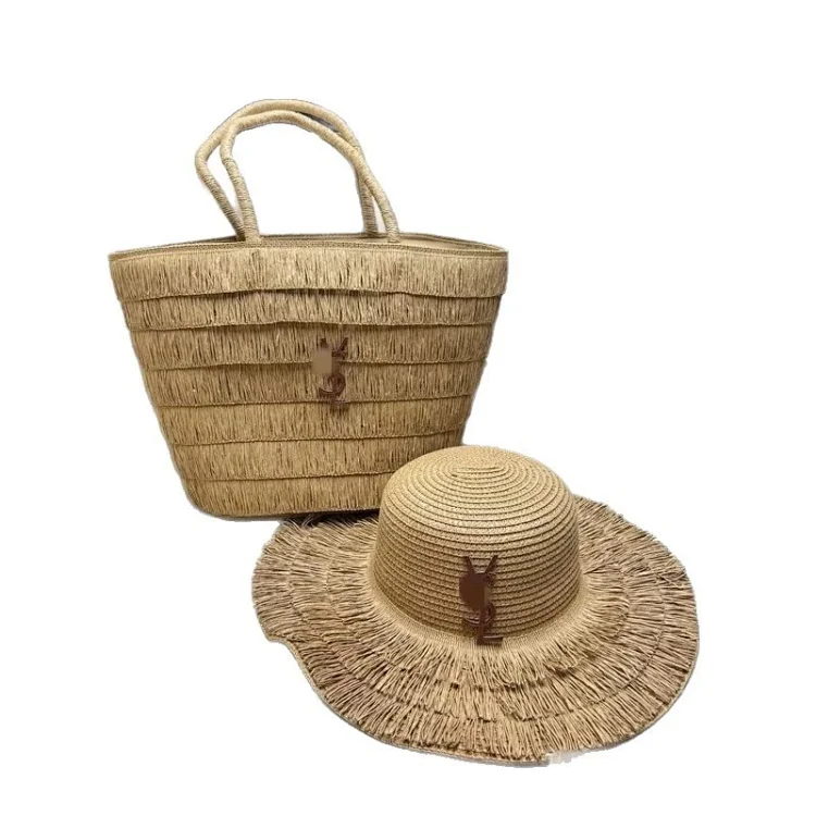 Straw hat straw bag set foldable sun hat outdoor beach bag hat sun hat(pic11) Straw hat straw bag set foldable sun hat outdoor beach bag hat sun hat