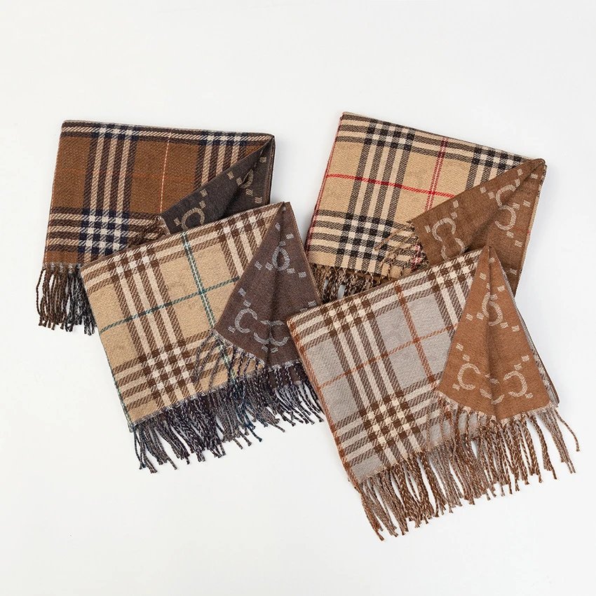 Design Classic Tartan Plaid Brown Scarf Scarves - 3