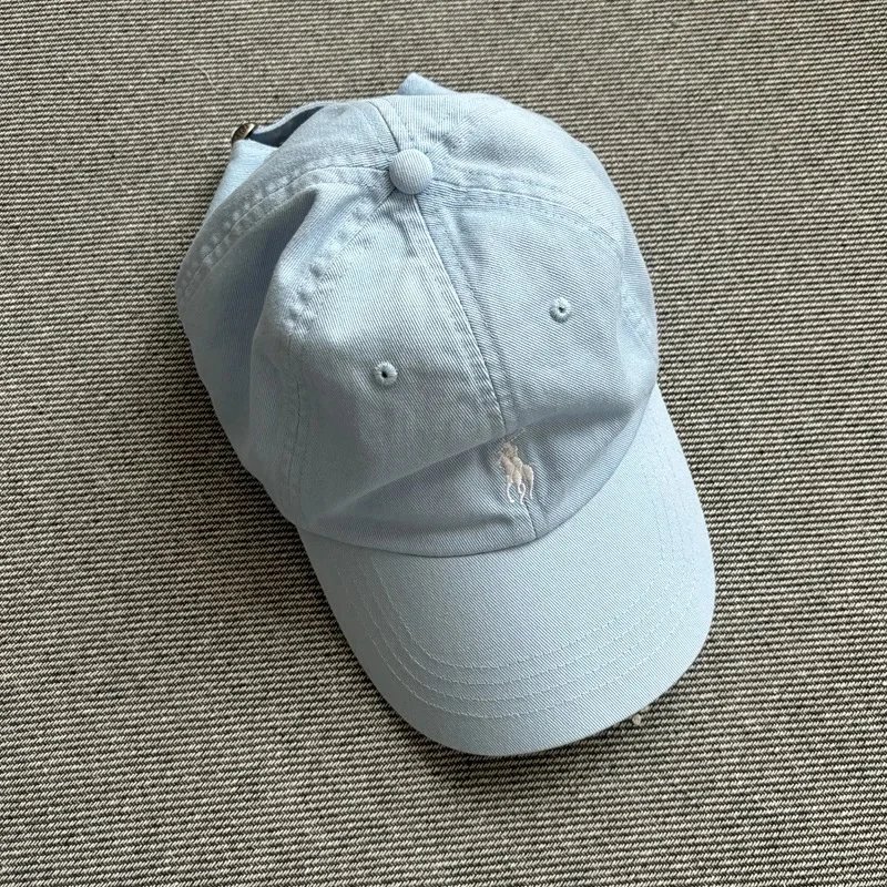 Polo Ralph Lauren Hats Embroidered Pony Baseball Cap — Sky blue with a white label