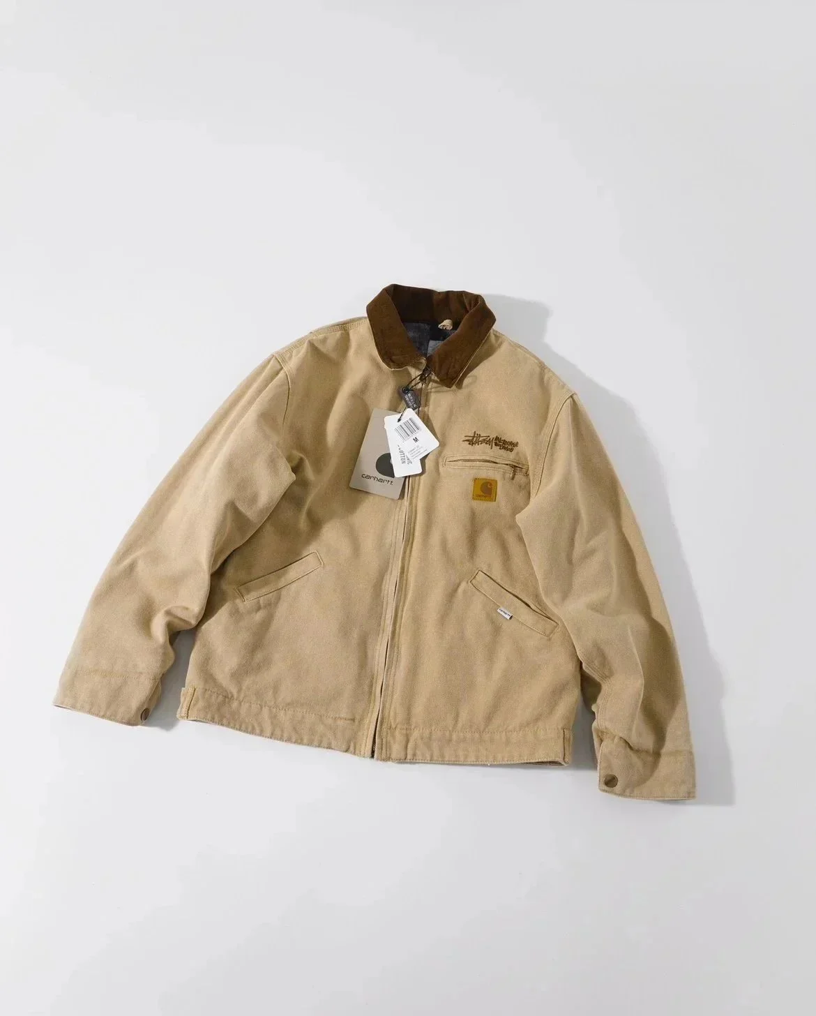 卡哈特Carhartt stussy斯图西联名中古款J97水洗帆布夹克外套男女