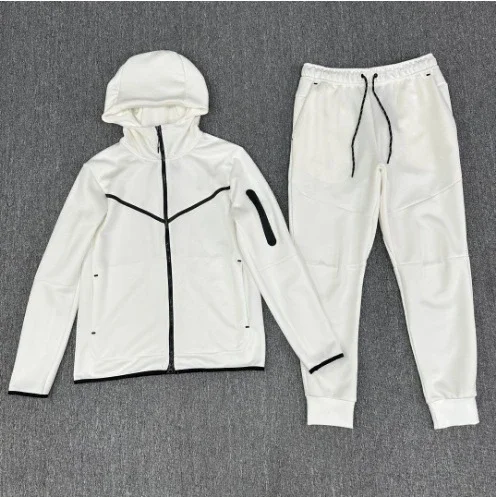 Cross-border hooded zipper shirt suit for men spring and autumn new sportswear casual jacket footwear sweatpants two-piece set