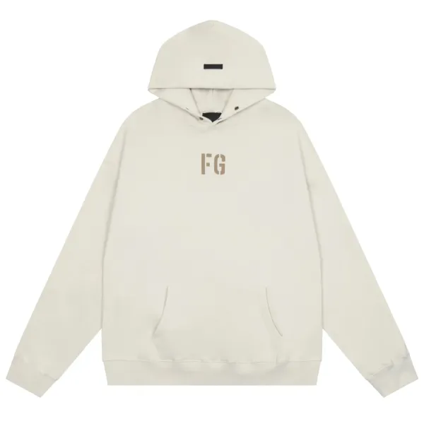 Fear of God Essentials FG Logo Hoodie Beige - 1