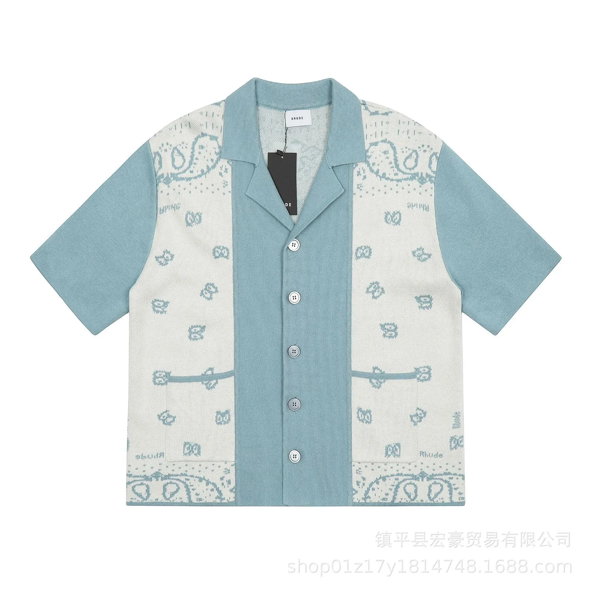 Jacquard Cashew Flower Letter Fashion Casual Unisex Sweater Knitted Shorts product image