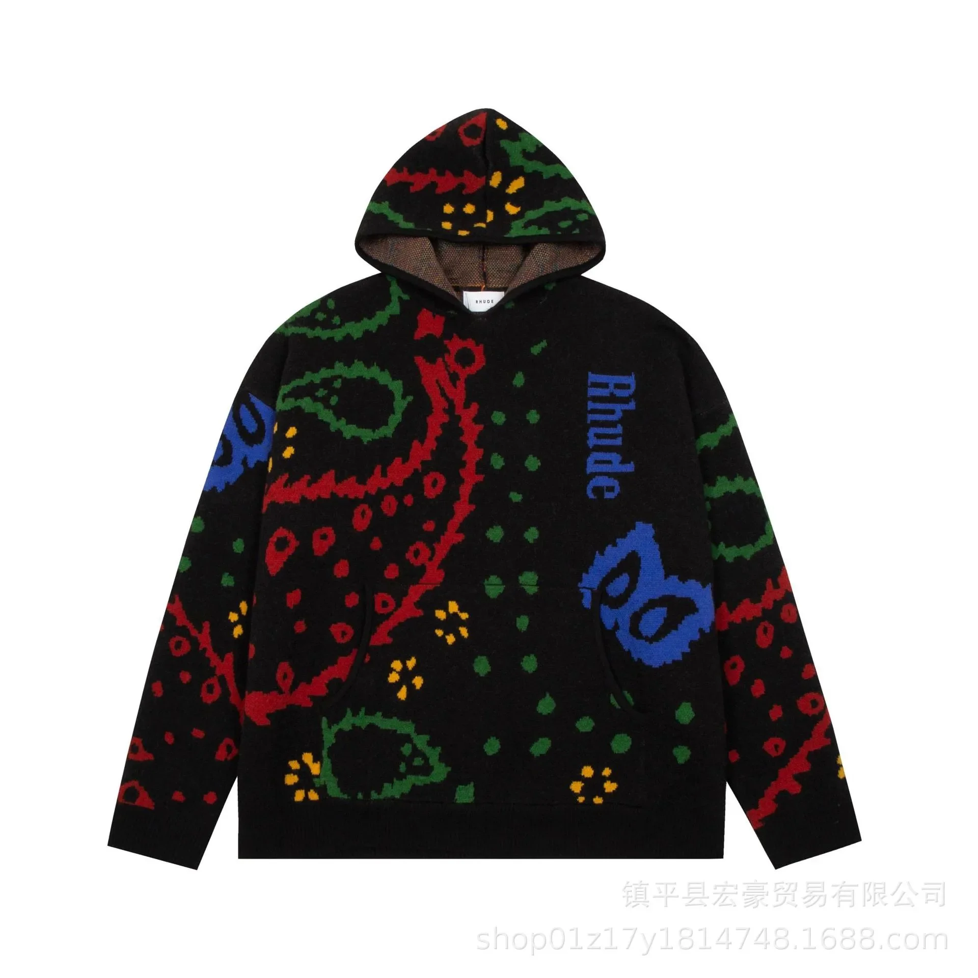 Jacquard Cashew Flower Letter Fashion Casual Unisex Sweater Knitted Shorts