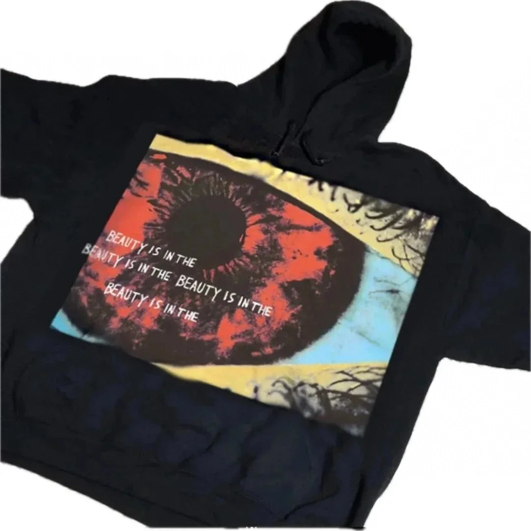 Ink foam printed hoodie plus size sweatshirt