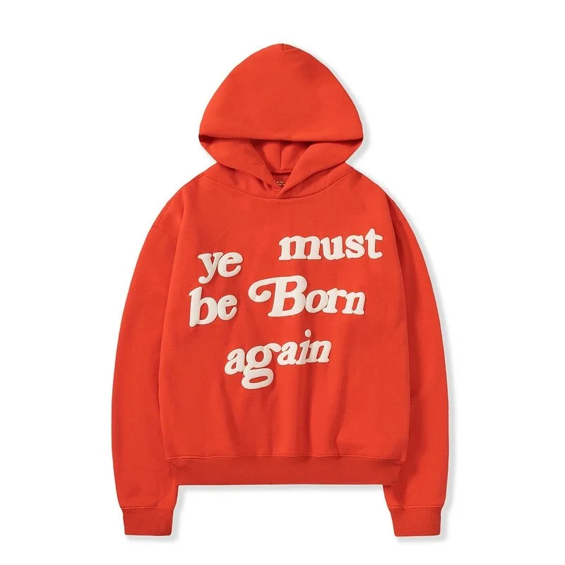 Foam printed sweatshirts for men and women, trendy brand hoodies for couples