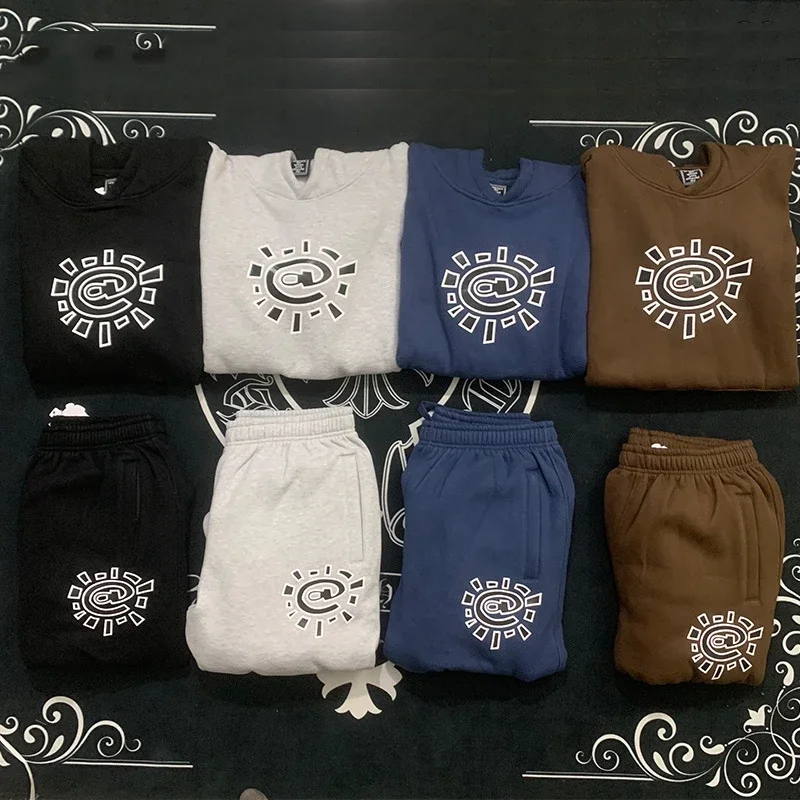 Sun roll plus velvet sweatshirt and sweatpants suit sweatshirt pants sports trousers
