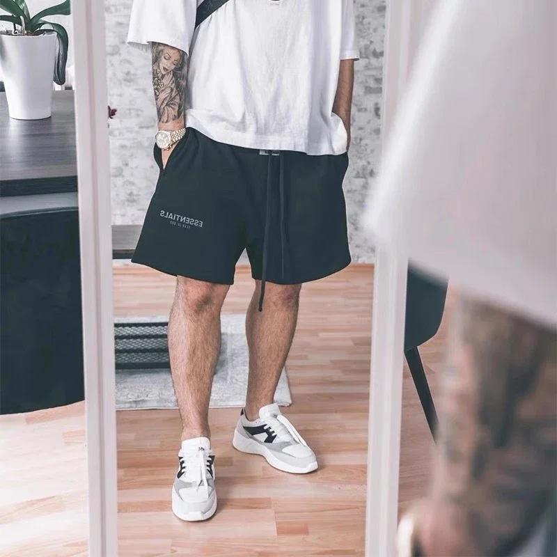Multi-line shorts ES cotton sports shorts casual five-quarter pants street fashion loose