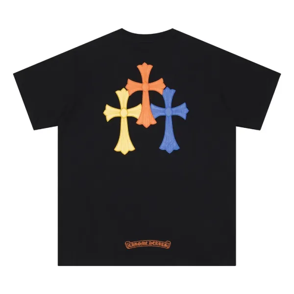 Chrome Hearts Triple Cross Embroidered Black T-Shirt - 1