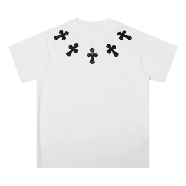 Chrome Hearts Cross Embroidered White T-Shirt - 1