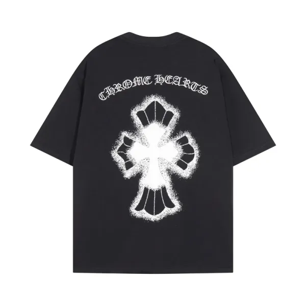 Chrome Hearts Cross Spray Paint T-Shirt Black - 1