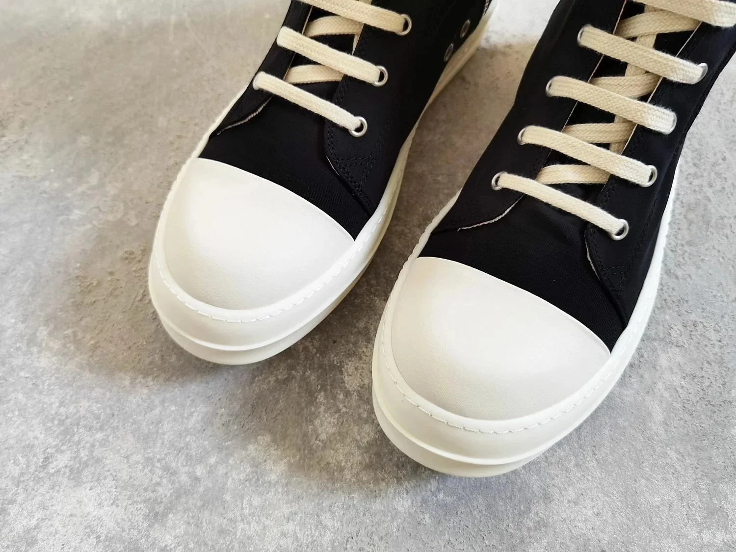 RICK OWENS RO multi-line drkshdw multi-line horizontal stripe satin high-top large Converse