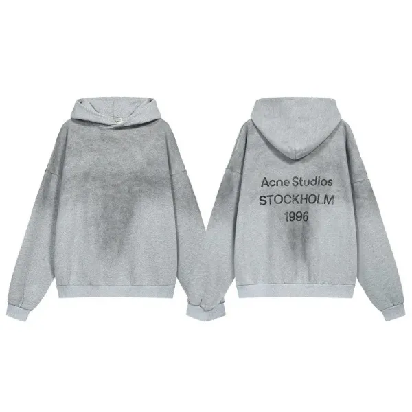 Acne Studios Stockholm 1996 Washed Gray Hoodie - 1